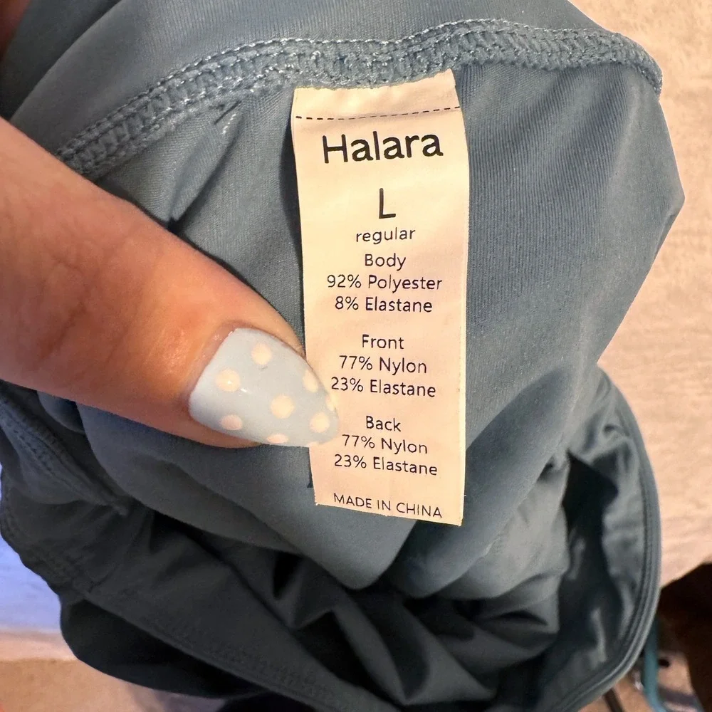 Halara Wrap Skirt Ruffle Side‎ Tie Large Slate Blue Women